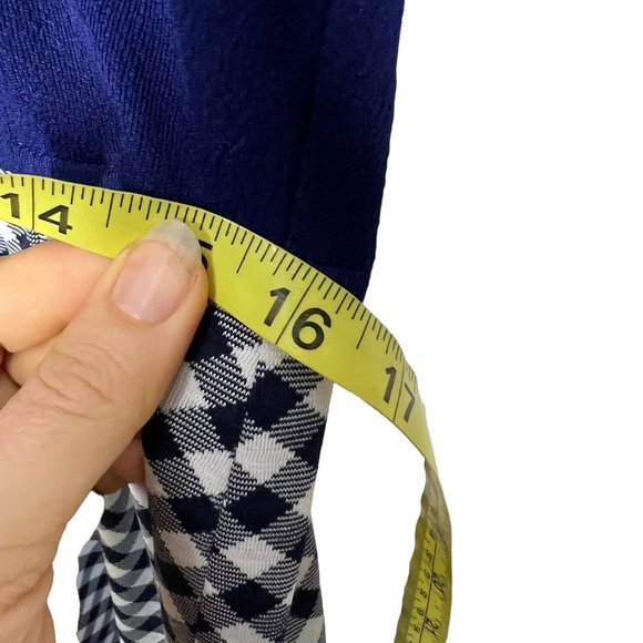 Vintage 60s Blue White Gingham Pattern Long Sleeve Full Length Dress Large - Picture 9 of 11